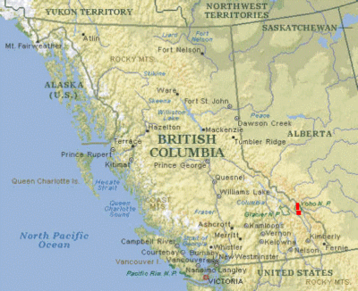 location of Yoho National Park