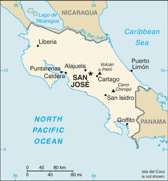 map of Costa Rica