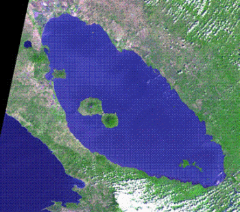 satellite view of Lake Nicaragua