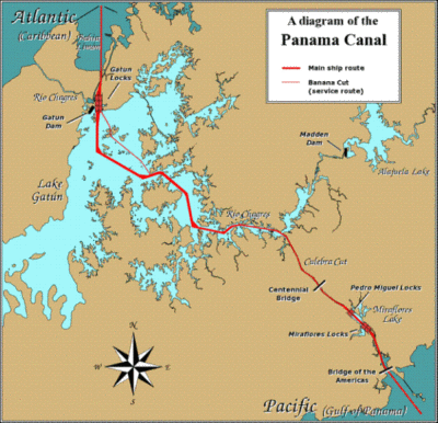 general map of the Panama Canal