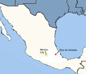 location of Pico de Orizaba