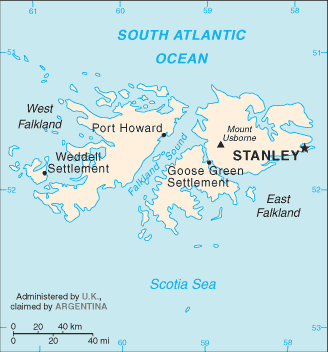 map of the Falkland Islands