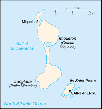 map of St. Pierre and Miquelon