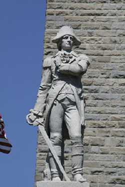 statue of Seth Warner at Battle of Bennington Memorial