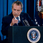 President Nixon during a press conference