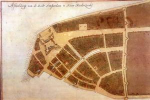 map of New Amsterdam from about 1660