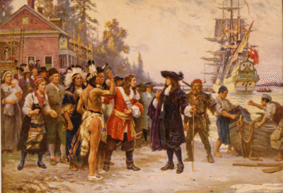 William Penn arrives in Pennsylvania