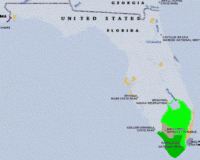 map showing location of the Everglades