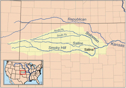 map of Smoky Hill River