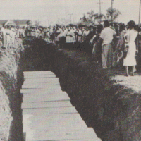 Hurricane Audrey victims being buried