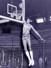 Chamberlain scores a point during his first game at KU