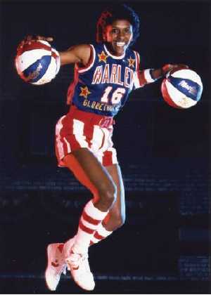 Woodard as a Harlem Globetrotter