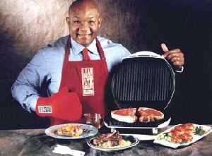 Foreman promoting his Lean Mean Grilling Machine