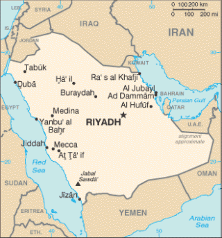 map of Saudi Arabia