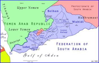 map of the Federation of South Arabia