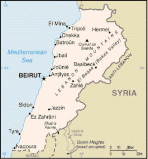 map of Lebanon