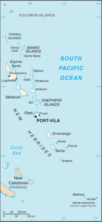 map of Vanuatu