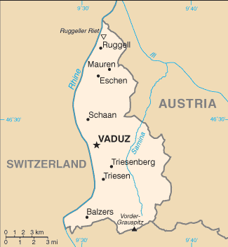 map of Liechtenstein