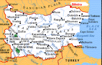 location of Silistra on map of Bulgaria