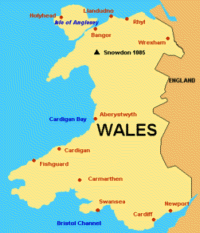 map of Wales