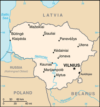 map of Lithuania