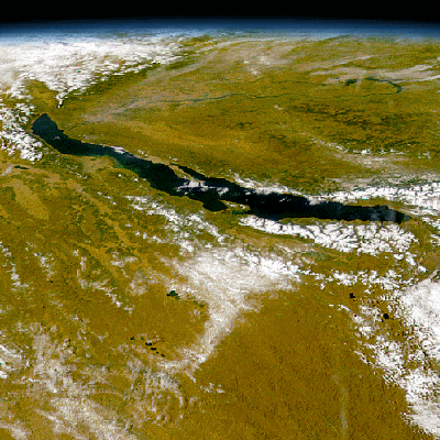 satellitle view of Lake Baikal