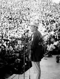 Bob Hope doing one of his many USO shows