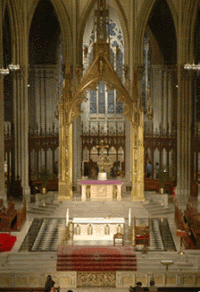 interior of St. Patrick's Cathedral, showing the main altar