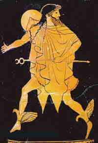 Hermes, the messenger of the gods in Greek mythology