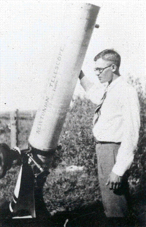 Clyde with one of his home-made telescopes