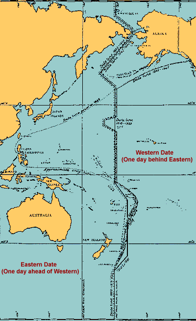 map showing the International Date Line