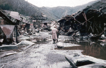 Corral steel factory destroyed by tsunamis