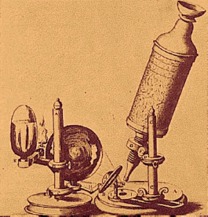 Robert Hooke's microscope and illumination system