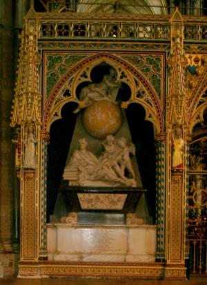 Newton's tomb in Westminster Abbey