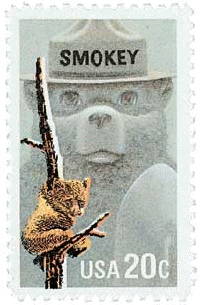 Smokey Bear postage stamp