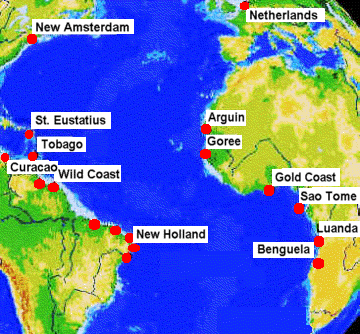 sphere of Dutch West India Company's control at its height