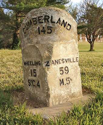 one of the original Dumberland Road stone mile markers