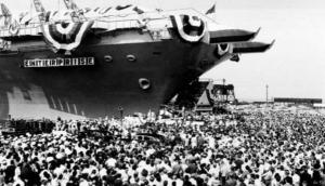 USS Enterprise christening ceremony