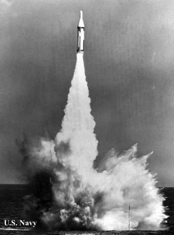 the George Washington fires a Polaris missile