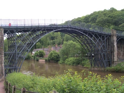 the Iron Bridge over the Severn River, near Coalbrooke, Telford, England